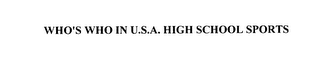 who's who in u.s.a. high school sports