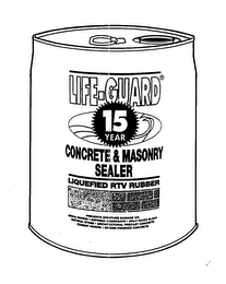15 year life-guard concrete & masonry sealer liquefied rtv rubber
