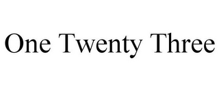 one twenty three