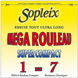 sopleix essuie tout ultra long mega rouleau super compact 1 mega rouleau compact = 7 rouleaux classiques