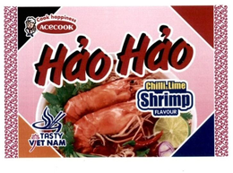 hảo hảo cook happiness acecook tasty viet nam chilli & lime shrimp flavour