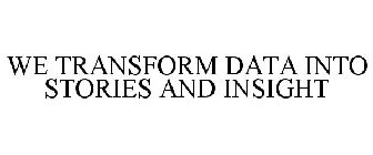 we transform data into stories and insight