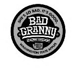 bad granny hard cider she's so bad, it's good. 100% washington state apples