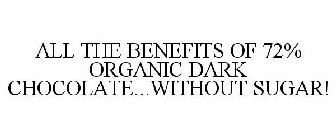 all the benefits of 72% organic dark chocolate...without sugar!