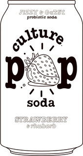 culture. pop soda fizzy & gutsy probiotic soda strawberry & rhubarb