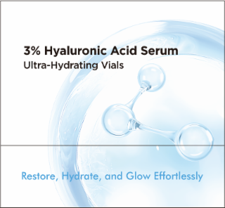 3% hyaluronic acid serum ultra-hydrating vials restore, hydrate and glow effortlessly
