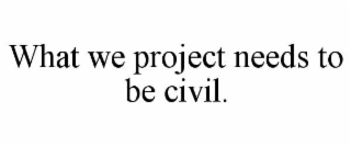 what we project needs to be civil.