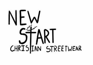 new start     christian streetwear the “t” from start is a cross that goes into the chris”t”ian with a crown of thorns around it