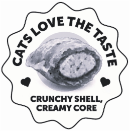 cats love the taste crunchy shell, creamy core
