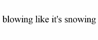 blowing like it's snowing
