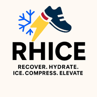 rhice recover. hydrate. ice. compress. elevate