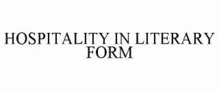 hospitality in literary form