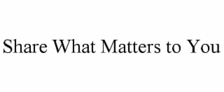 share what matters to you