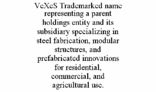 vexes trademarked name representing a parent holdings entity and its subsidiary specializing in steel fabrication, modular structures, and prefabricated innovations for residential, commercial, and agricultural use.