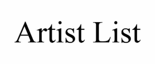 artist list