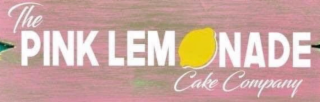 the pink lemonade cake company. there is a drawing of a lemon within the word lemonade that replaces the letter o.