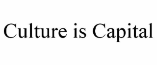 culture is capital