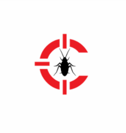 the letter c with line across it on all sides of the letter with a termite bug in the middle