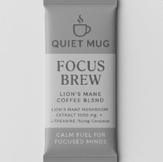 quiet mug focus brew lion's mane coffee bl5nd lion's mane mushroom extract 1000 mg l-theanine 150mg cinnamon calm fuel for focused minds