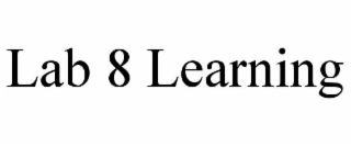lab 8 learning