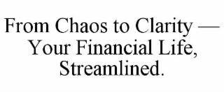 from chaos to clarity — your financial life, streamlined.
