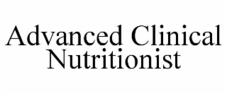 advanced clinical nutritionist