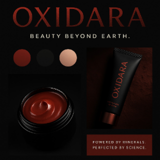oxidara beauty beyond earth. powered by minerals. perfected by science. oxthe luxury skincare born of mars minerals + future beauty science, #oxidaraglowmark formattype: standard character mark mark drawing code: 4 – standard character