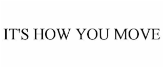 it's how you move