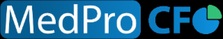 the colors blue, white, and green are claimed as a feature of the mark. the mark consists of the word ‘medpro’ in white lettering inside a rounded blue rectangle, followed by the letters ‘cfo’ in blue. a stylized pie chart appears next to the letters ‘cfo