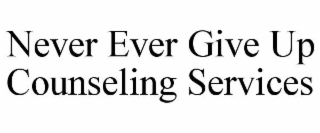 never ever give up counseling services