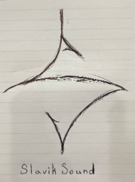 my logo "s" and my brand name slavik sound.