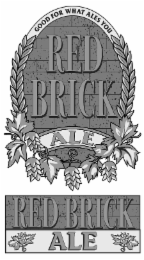 red brick ale   "good for what ales you"      brick red ale
