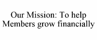 our mission: to help members grow financially