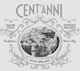 cent'anni, italian spritz, amalfi lemon, rosso brillante, aperitivo frizzante, made in italy