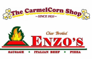 the carmelcorn shop since 1931 char broiled enzo's sausage italian beef pizza