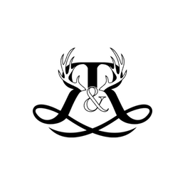 this logo features the letters "t" and "l" joined by an elegant ampersand "&" in the center. the "t" stands tall in the middle, while the "l" curves outward on both sides, creating a symmetrical and flowing design. antlers extend from the top of the "t," 