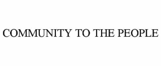 community to the people