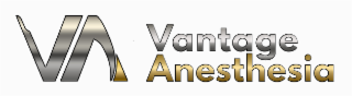 vantage anesthesia with a stylized "va" for the logo