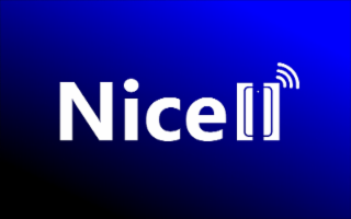the mark consists of the word nicell in a bold, modern, stylized font. the final letters ll are represented as the outline of a smartphone with a vertical line dividing the phone’s screen and a small dot at the top suggesting a front camera. three curved 