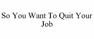 so you want to quit your job