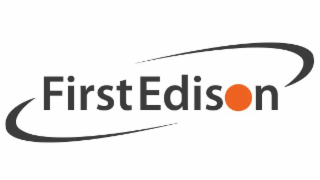 the mark consists of first edison with oval and orange o in edison.