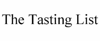 the tasting list