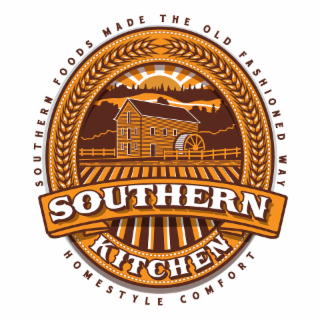 the mark consists of an image of a farm house, water wheel, fence, and landscape with trees, hills, farmland and sun in brown, orange and white. surrounding the image are multiple concentric ovals, wheat and white dots in brown, orange and white. the styl