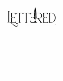 the mark consists of the stylized word ‘lettered’ in which the first letter ‘l’ has an extended lower flourish, and the second letter ‘t’ is depicted as a fountain pen with a feather quill design forming its vertical stroke between a backwards "e" and "r"