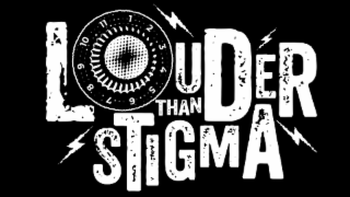 louder than stigma with the letter “o” in “louder” containing the numbers 1 through 11 in a dial design