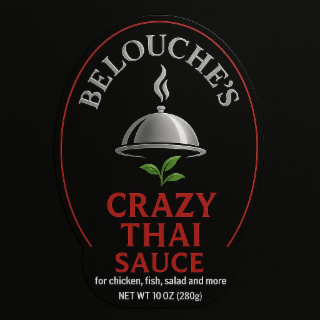belouches crazy thai sauce for chicken, fish, salad and more net wt 10 oz (280g)