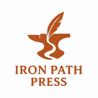 iron path press - iron anvil and quill writing through a path.