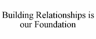 building relationships is our foundation