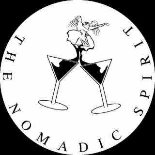 the nomadic spirit, wineglass and two dancers.
