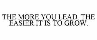the more you lead. the easier it is to grow.